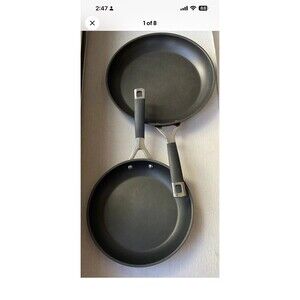 Le Creuset Nonstick Pans 8” & 10” Toughened Pro Black Set Of 2